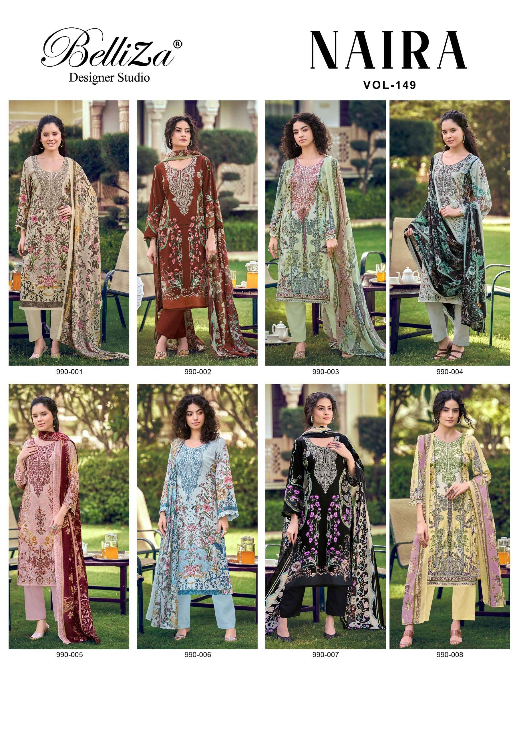 NAIRA VOL-149 By BelliZa DesigNer StuDio Beautiful Pakistani Suits Colorful Stylish Fancy Ethnic Wear Cotton Dresses At Wholesale Price